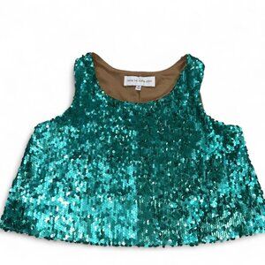 Teal sequin dress the population top